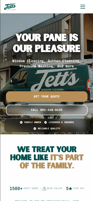 Jetts Windows mobile homepage