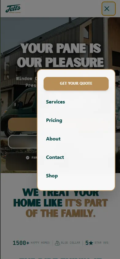 Jetts Windows mobile navigation