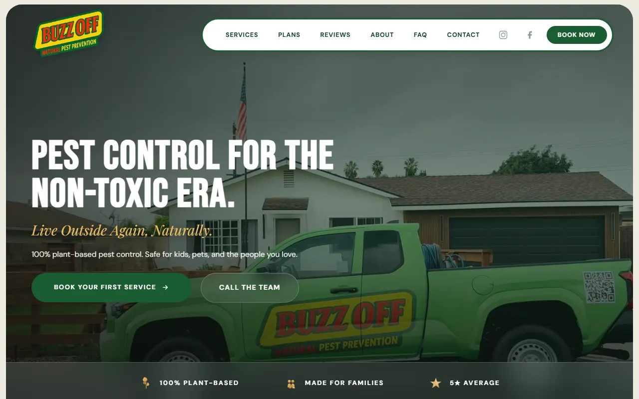 Spray Buzz Off pest control website