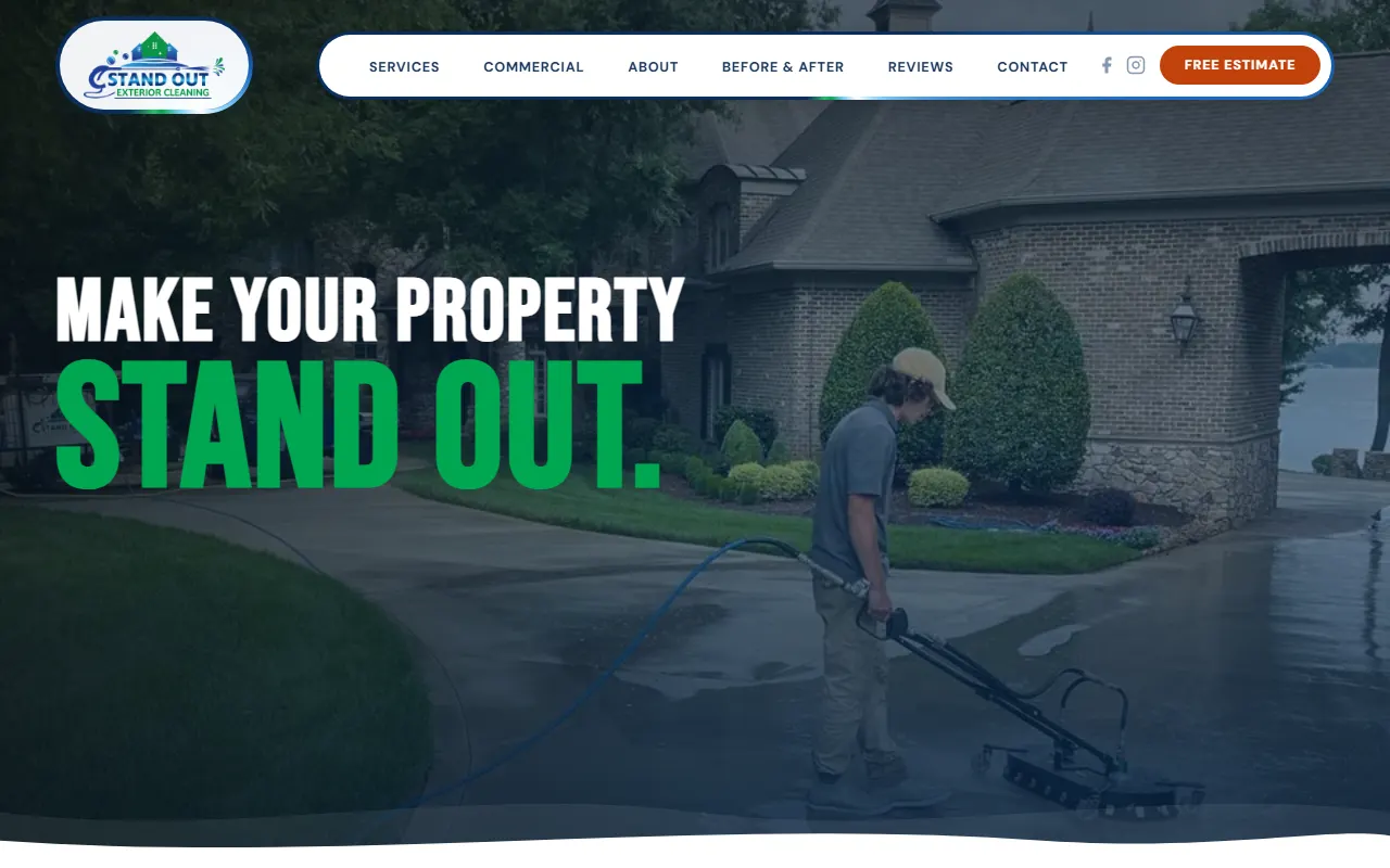 Stand Out Exterior pressure washing website