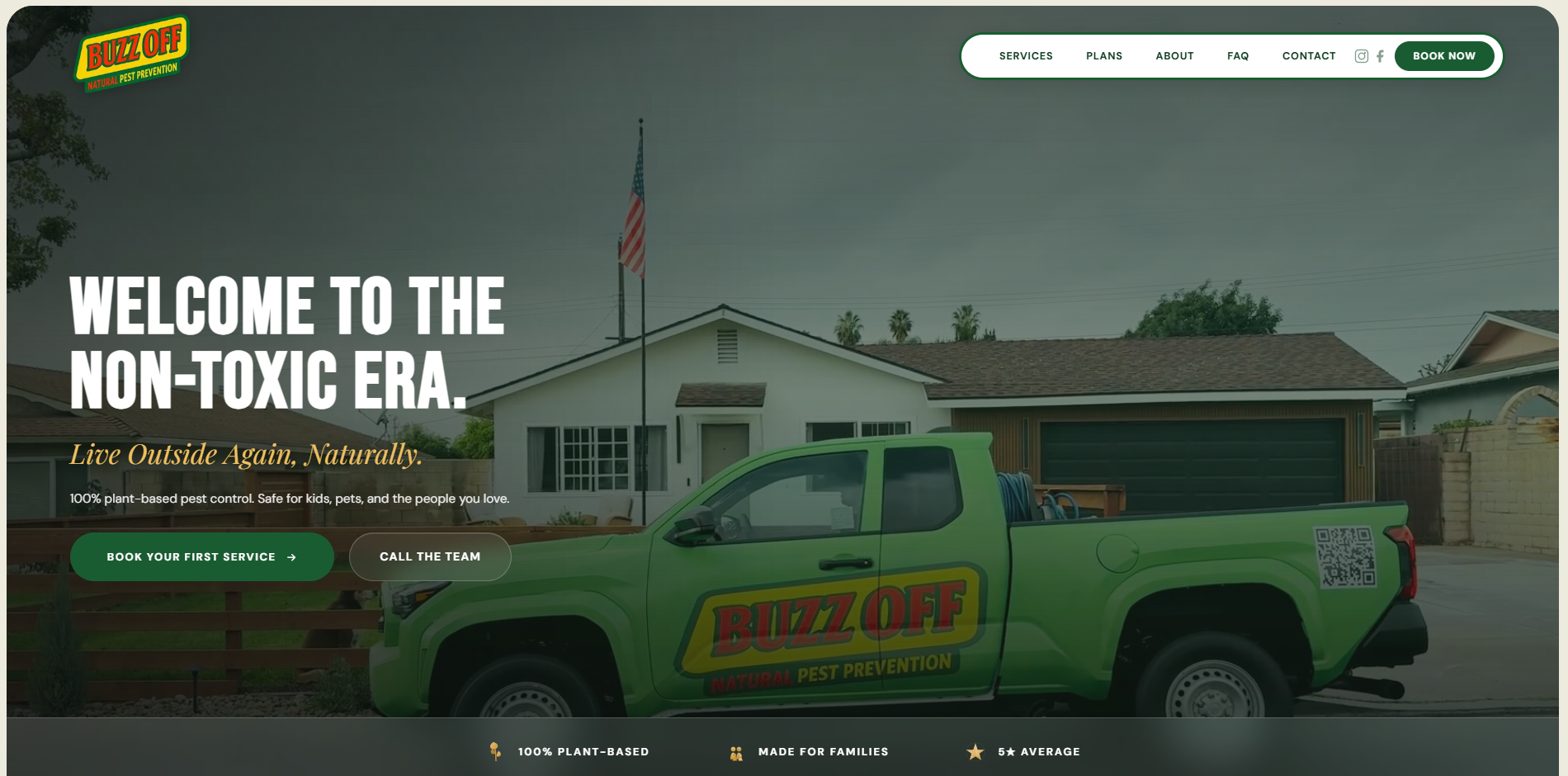 Spray Buzz Off homepage - desktop view