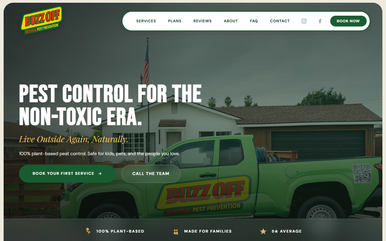 Spray Buzz Off pest control website