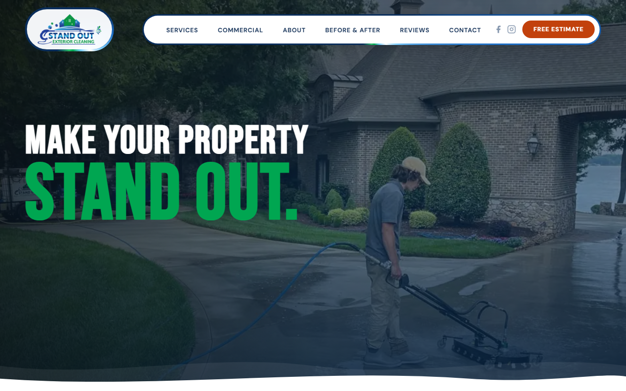 Stand Out Exterior pressure washing website